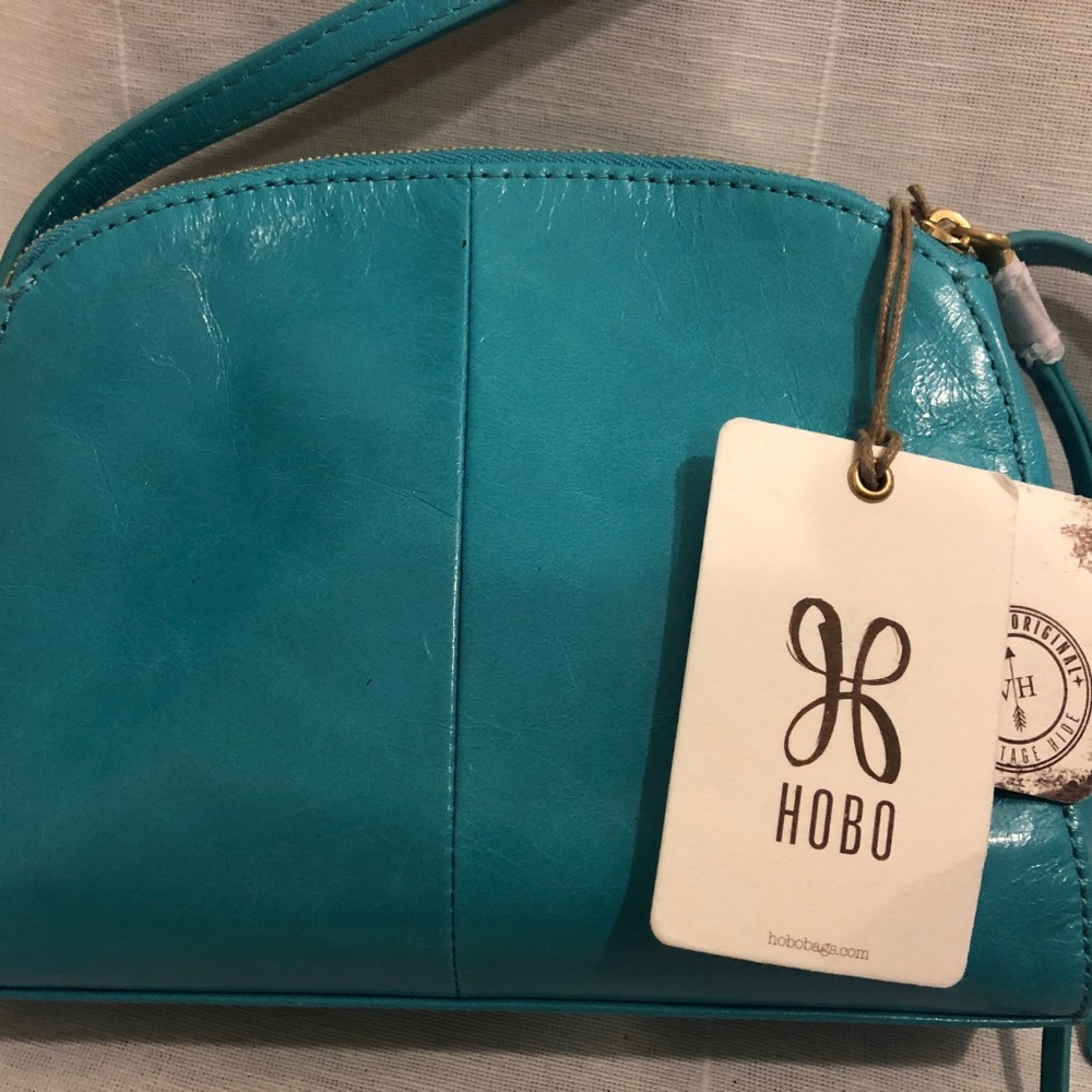 HOBO "Evella" leather crossbody: Turquoise